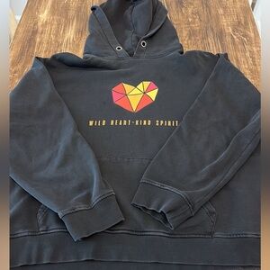 Zyia Wild Heart Kind Spirit Distressed Black Hoodie XL